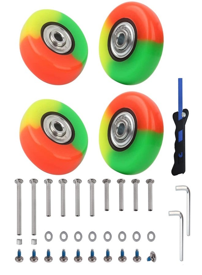 FSATNDE Luggage Suitcase Replacement Wheels Set of 4 PU Bearing Wheels-Install Width 0.8in/21mm with 3 Size Axles and Hacksaw for Trolley Bag Drawbar Box Smooth Rolling Repair(50x18mm) - Image 1